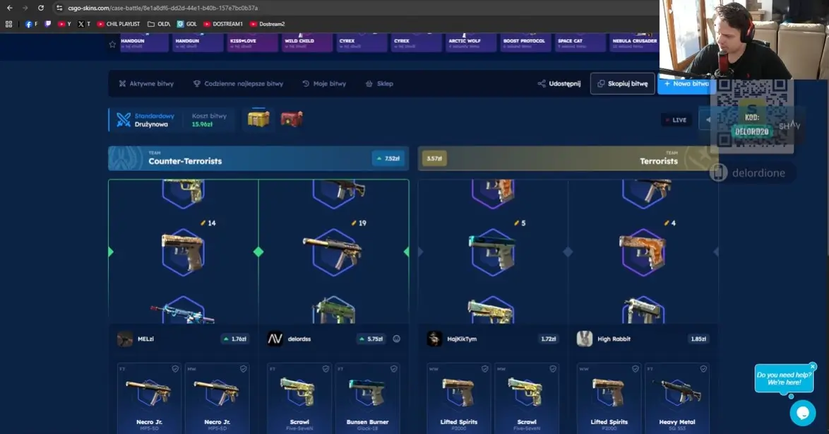 delordione podczas gry w kasynie online