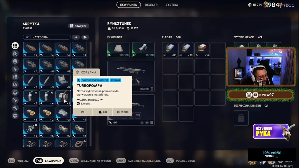 Pyka97 podczas analizy gry na streamie