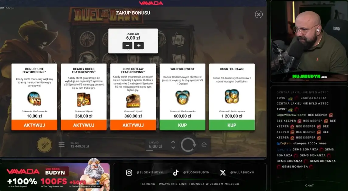 Wujabudyn podczas streama